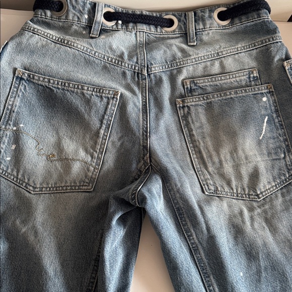 We The Free Moxie Low Slung Pull-on Barrel Faded Timeless Blue Jeans size 27 - Picture 8 of 8